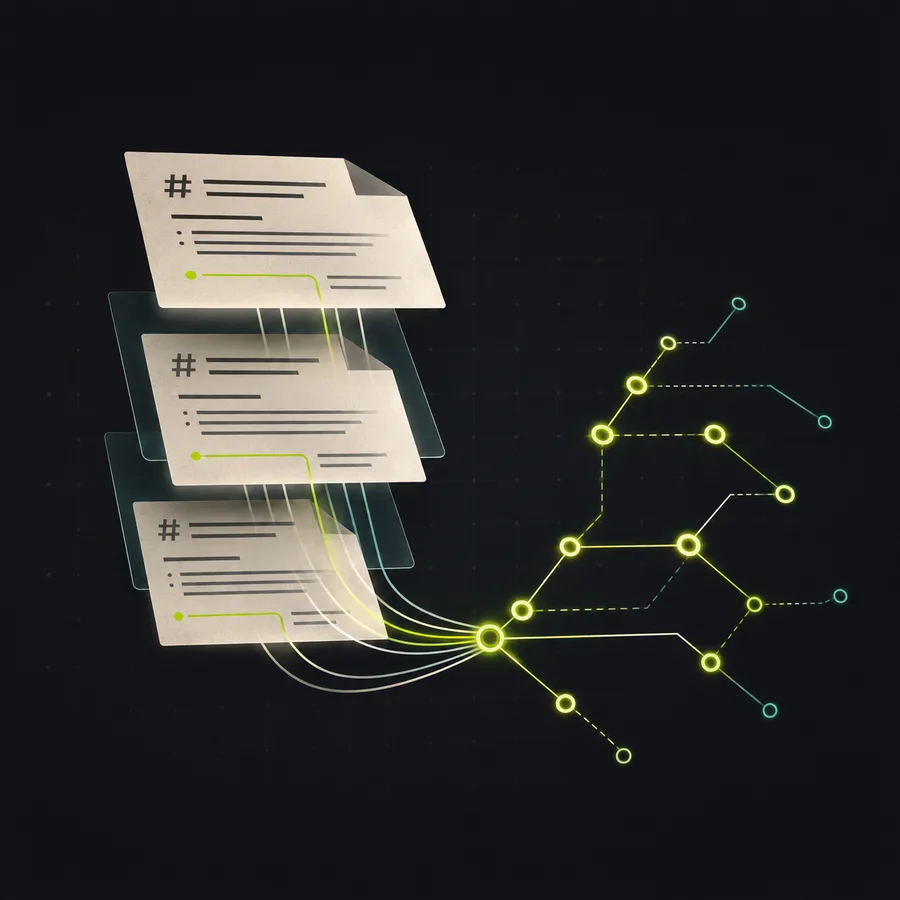 Structured documents connected to a machine-readable knowledge graph